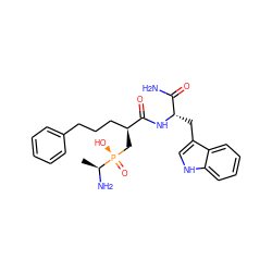 C[C@H](N)[P@](=O)(O)C[C@@H](CCCc1ccccc1)C(=O)N[C@@H](Cc1c[nH]c2ccccc12)C(N)=O ZINC000028974298