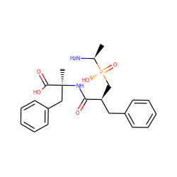 C[C@H](N)[P@](=O)(O)C[C@@H](Cc1ccccc1)C(=O)N[C@@](C)(Cc1ccccc1)C(=O)O ZINC000029310103