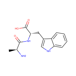 C[C@H](N)C(=O)N[C@@H](Cc1c[nH]c2ccccc12)C(=O)O ZINC000001638001