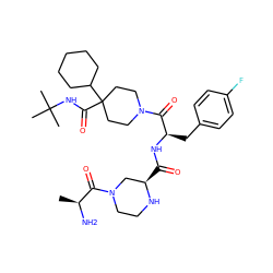 C[C@H](N)C(=O)N1CCN[C@H](C(=O)N[C@H](Cc2ccc(F)cc2)C(=O)N2CCC(C(=O)NC(C)(C)C)(C3CCCCC3)CC2)C1 ZINC000028352952