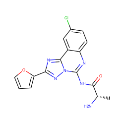 C[C@H](N)C(=O)Nc1nc2ccc(Cl)cc2c2nc(-c3ccco3)nn12 ZINC000013672441