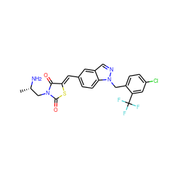 C[C@H](N)CN1C(=O)S/C(=C\c2ccc3c(cnn3Cc3ccc(Cl)cc3C(F)(F)F)c2)C1=O ZINC000072318617