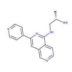 C[C@H](N)CNc1nc(-c2ccncc2)cc2cnccc12 ZINC000095560828