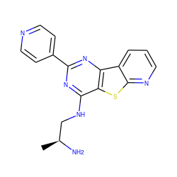 C[C@H](N)CNc1nc(-c2ccncc2)nc2c1sc1ncccc12 ZINC000223668585