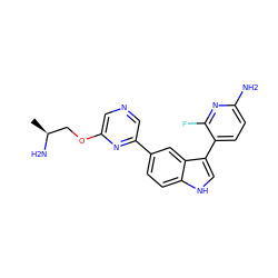 C[C@H](N)COc1cncc(-c2ccc3[nH]cc(-c4ccc(N)nc4F)c3c2)n1 ZINC000073129819