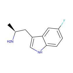 C[C@H](N)Cc1c[nH]c2ccc(F)cc12 ZINC000000057322