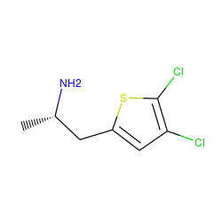 C[C@H](N)Cc1cc(Cl)c(Cl)s1 ZINC000001996230