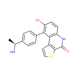 C[C@H](N)c1ccc(-c2c(O)ccc3[nH]c(=O)c4sccc4c23)cc1 ZINC000149752673