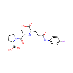 C[C@H](N[C@@H](CCC(=O)Nc1ccc(I)cc1)C(=O)O)C(=O)N1CCC[C@H]1C(=O)O ZINC000003814188