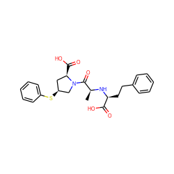 C[C@H](N[C@@H](CCc1ccccc1)C(=O)O)C(=O)N1C[C@@H](Sc2ccccc2)C[C@H]1C(=O)O ZINC000034226395