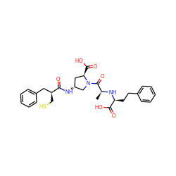 C[C@H](N[C@@H](CCc1ccccc1)C(=O)O)C(=O)N1C[C@H](NC(=O)[C@@H](CS)Cc2ccccc2)C[C@H]1C(=O)O ZINC000026580276