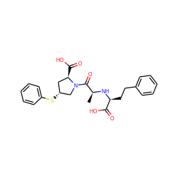 C[C@H](N[C@@H](CCc1ccccc1)C(=O)O)C(=O)N1C[C@H](Sc2ccccc2)C[C@H]1C(=O)O ZINC000034226396