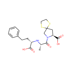 C[C@H](N[C@@H](CCc1ccccc1)C(=O)O)C(=O)N1CC2(C[C@H]1C(=O)O)SCCS2 ZINC000004217460