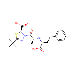 C[C@H](N[C@@H](CCc1ccccc1)C(=O)O)C(=O)N1N=C(C(C)(C)C)S[C@H]1C(=O)O ZINC000003798525