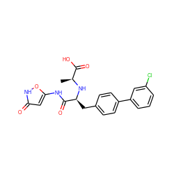 C[C@H](N[C@@H](Cc1ccc(-c2cccc(Cl)c2)cc1)C(=O)Nc1cc(=O)[nH]o1)C(=O)O ZINC000117105010