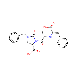 C[C@H](N[C@@H](Cc1ccccc1)C(=O)O)C(=O)N1C(=O)N(Cc2ccccc2)C[C@H]1C(=O)O ZINC000026747575