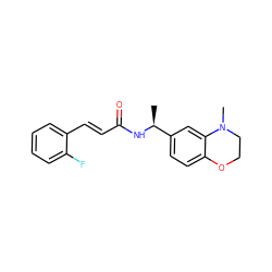 C[C@H](NC(=O)/C=C/c1ccccc1F)c1ccc2c(c1)N(C)CCO2 ZINC000028108045