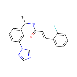 C[C@H](NC(=O)/C=C/c1ccccc1F)c1cccc(-n2cncn2)c1 ZINC000003959965