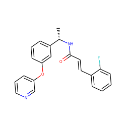 C[C@H](NC(=O)/C=C/c1ccccc1F)c1cccc(Oc2cccnc2)c1 ZINC000003959999