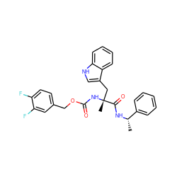 C[C@H](NC(=O)[C@@](C)(Cc1c[nH]c2ccccc12)NC(=O)OCc1ccc(F)c(F)c1)c1ccccc1 ZINC000013744150