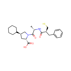 C[C@H](NC(=O)[C@@H](CS)Cc1ccccc1)C(=O)N1C[C@H](C2CCCCC2)C[C@H]1C(=O)O ZINC000029472852