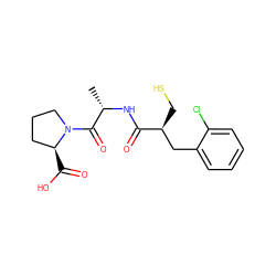 C[C@H](NC(=O)[C@@H](CS)Cc1ccccc1Cl)C(=O)N1CCC[C@@H]1C(=O)O ZINC000029478965