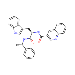 C[C@H](NC(=O)[C@@H](Cc1c[nH]c2ccccc12)NC(=O)c1cnc2ccccc2c1)c1ccccc1 ZINC000013447100