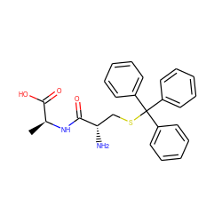 C[C@H](NC(=O)[C@@H](N)CSC(c1ccccc1)(c1ccccc1)c1ccccc1)C(=O)O ZINC000005082614