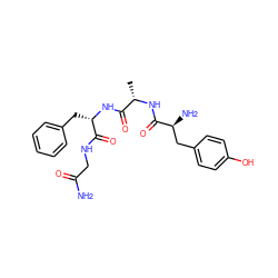 C[C@H](NC(=O)[C@@H](N)Cc1ccc(O)cc1)C(=O)N[C@@H](Cc1ccccc1)C(=O)NCC(N)=O ZINC000029329979