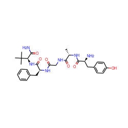 C[C@H](NC(=O)[C@@H](N)Cc1ccc(O)cc1)C(=O)NCC(=O)N[C@@H](Cc1ccccc1)C(=O)N[C@H](C(N)=O)C(C)(C)C ZINC000029221390
