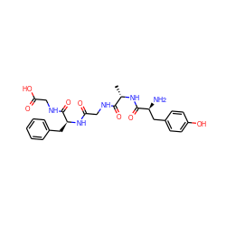 C[C@H](NC(=O)[C@@H](N)Cc1ccc(O)cc1)C(=O)NCC(=O)N[C@@H](Cc1ccccc1)C(=O)NCC(=O)O ZINC000027078767