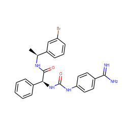 C[C@H](NC(=O)[C@@H](NC(=O)Nc1ccc(C(=N)N)cc1)c1ccccc1)c1cccc(Br)c1 ZINC000013489421