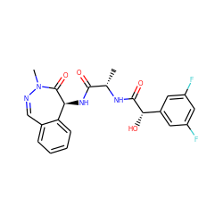 C[C@H](NC(=O)[C@@H](O)c1cc(F)cc(F)c1)C(=O)N[C@@H]1C(=O)N(C)N=Cc2ccccc21 ZINC000028899741