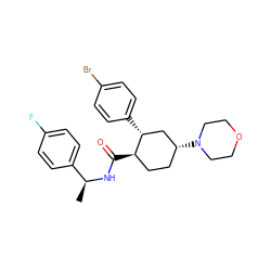 C[C@H](NC(=O)[C@@H]1CC[C@@H](N2CCOCC2)C[C@H]1c1ccc(Br)cc1)c1ccc(F)cc1 ZINC000103283321