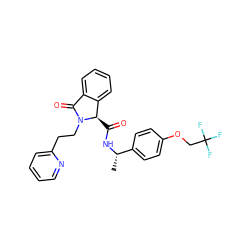 C[C@H](NC(=O)[C@@H]1c2ccccc2C(=O)N1CCc1ccccn1)c1ccc(OCC(F)(F)F)cc1 ZINC000095557155