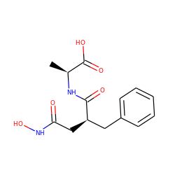 C[C@H](NC(=O)[C@H](CC(=O)NO)Cc1ccccc1)C(=O)O ZINC000013508164