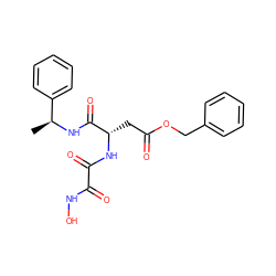 C[C@H](NC(=O)[C@H](CC(=O)OCc1ccccc1)NC(=O)C(=O)NO)c1ccccc1 ZINC000013439873