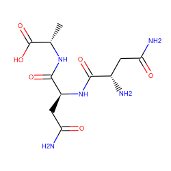 C[C@H](NC(=O)[C@H](CC(N)=O)NC(=O)[C@@H](N)CC(N)=O)C(=O)O ZINC000028645899