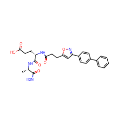 C[C@H](NC(=O)[C@H](CCC(=O)O)NC(=O)CCc1cc(-c2ccc(-c3ccccc3)cc2)no1)C(N)=O ZINC000169701552