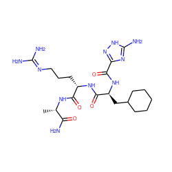 C[C@H](NC(=O)[C@H](CCCN=C(N)N)NC(=O)[C@H](CC1CCCCC1)NC(=O)c1n[nH]c(N)n1)C(N)=O ZINC000029219952