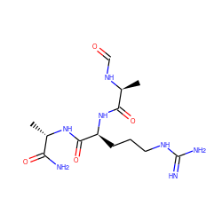 C[C@H](NC(=O)[C@H](CCCNC(=N)N)NC(=O)[C@H](C)NC=O)C(N)=O ZINC000049053925