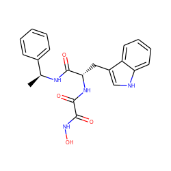 C[C@H](NC(=O)[C@H](Cc1c[nH]c2ccccc12)NC(=O)C(=O)NO)c1ccccc1 ZINC000013439891