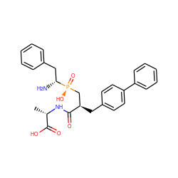 C[C@H](NC(=O)[C@H](Cc1ccc(-c2ccccc2)cc1)C[P@](=O)(O)[C@H](N)Cc1ccccc1)C(=O)O ZINC000013807126