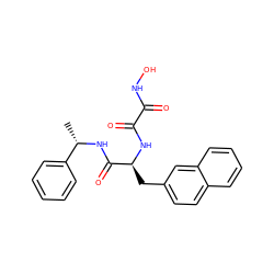 C[C@H](NC(=O)[C@H](Cc1ccc2ccccc2c1)NC(=O)C(=O)NO)c1ccccc1 ZINC000013439899