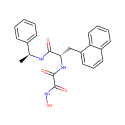 C[C@H](NC(=O)[C@H](Cc1cccc2ccccc12)NC(=O)C(=O)NO)c1ccccc1 ZINC000013439894