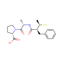 C[C@H](NC(=O)[C@H](Cc1ccccc1)[C@@H](C)S)C(=O)N1CCC[C@H]1C(=O)O ZINC000029479391