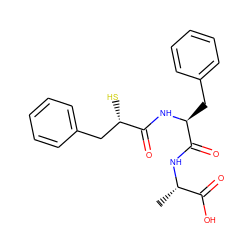 C[C@H](NC(=O)[C@H](Cc1ccccc1)NC(=O)[C@@H](S)Cc1ccccc1)C(=O)O ZINC000012502268