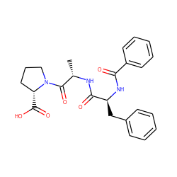 C[C@H](NC(=O)[C@H](Cc1ccccc1)NC(=O)c1ccccc1)C(=O)N1CCC[C@H]1C(=O)O ZINC000015721306