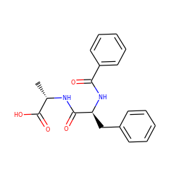 C[C@H](NC(=O)[C@H](Cc1ccccc1)NC(=O)c1ccccc1)C(=O)O ZINC000002983154