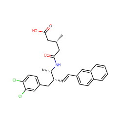 C[C@H](NC(=O)C[C@@H](C)CC(=O)O)[C@H](/C=C/c1ccc2ccccc2c1)Cc1ccc(Cl)c(Cl)c1 ZINC000001544485